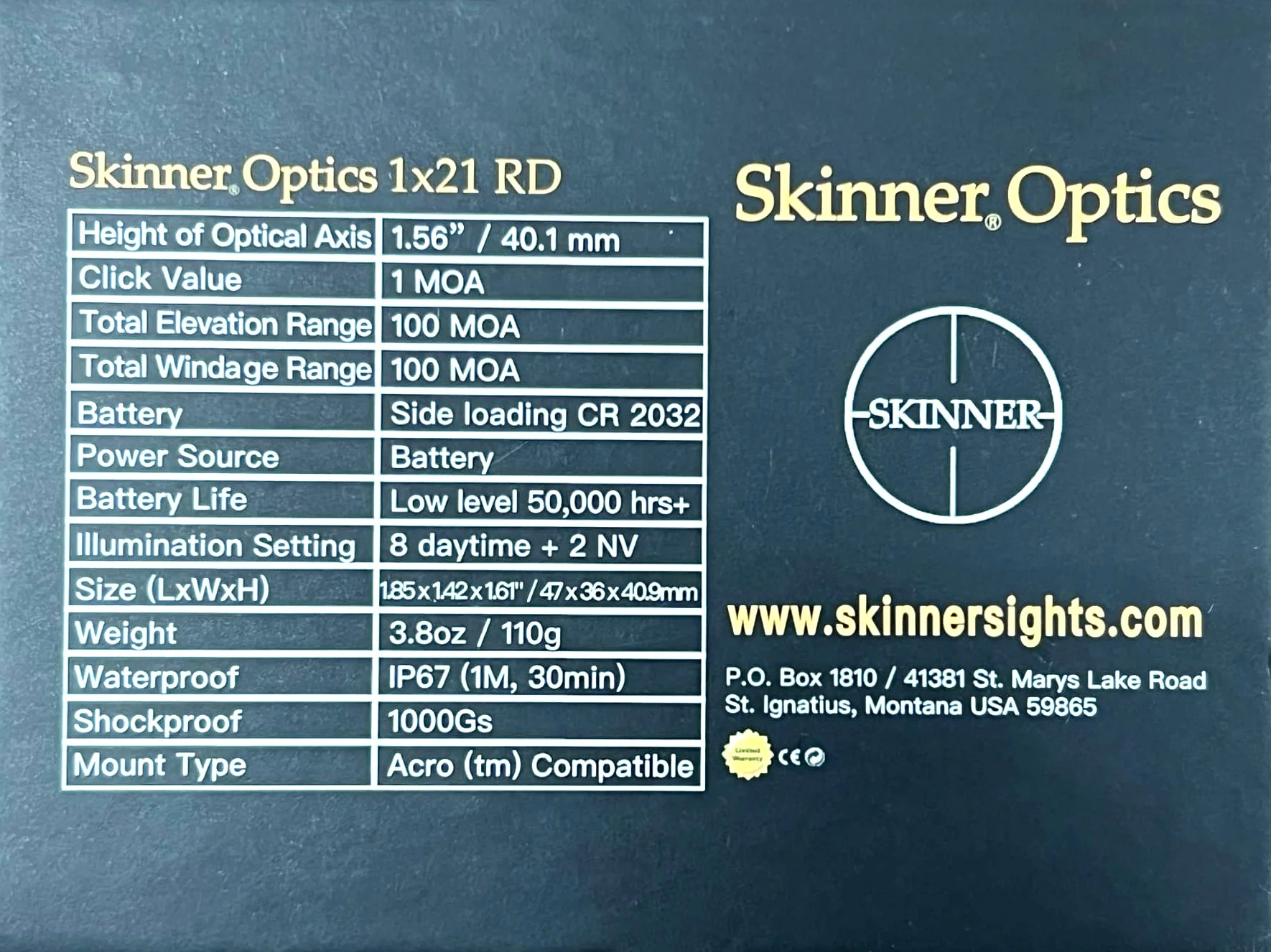 Skinner Optics Red Dot SKO-121-RDO and Mounts - Image 10